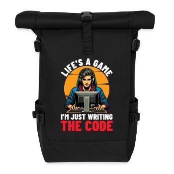 Coder Life's A Game I'm Just Web Developer Coders - Roll Top Backpack - black - Front