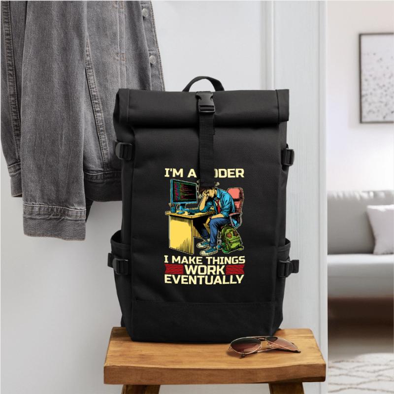 I'm A Coder I Make Things Work Developer Coders Roll Top Backpack