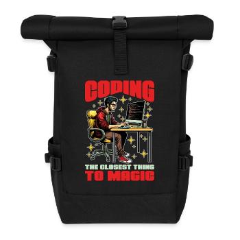 Coder Coding The Closest Thing To Magic Developer - Rolltop Rucksack - Schwarz - Vorne
