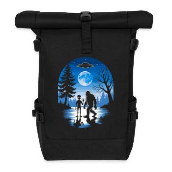 Alien, Bigfoot, UFO - Roll Top Backpack - black - Front