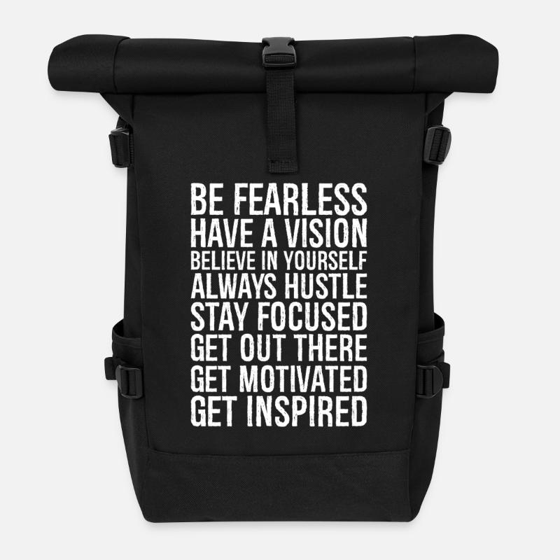 be fearless have a vision believe in yourself - Rolltop Rucksack - Schwarz