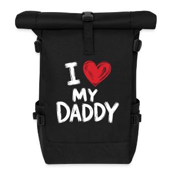 I Love My Daddy – Vatertag Shirt - Rolltop Rucksack - Schwarz - Vorne