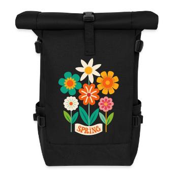 Frühling Blumen Blüten - Rolltop Rucksack - Schwarz - Vorne