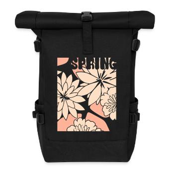 Blumen - Frühling - Blüten - Rolltop Rucksack - Schwarz - Vorne