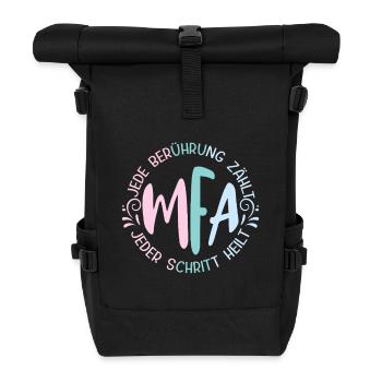 MFA Jede Berührung Zählt Medizinische - Rolltop Rucksack - Schwarz - Vorne