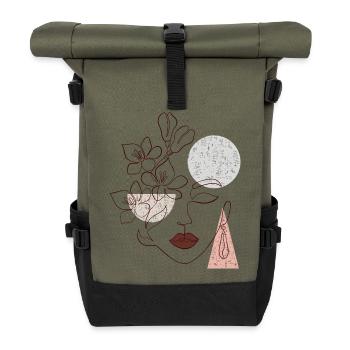 Love and joy - Rolltop Rucksack - Olive/Schwarz - Vorne