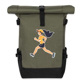 Bande dessinée de coureur - Sac à dos roll top - olive/noir - Devant