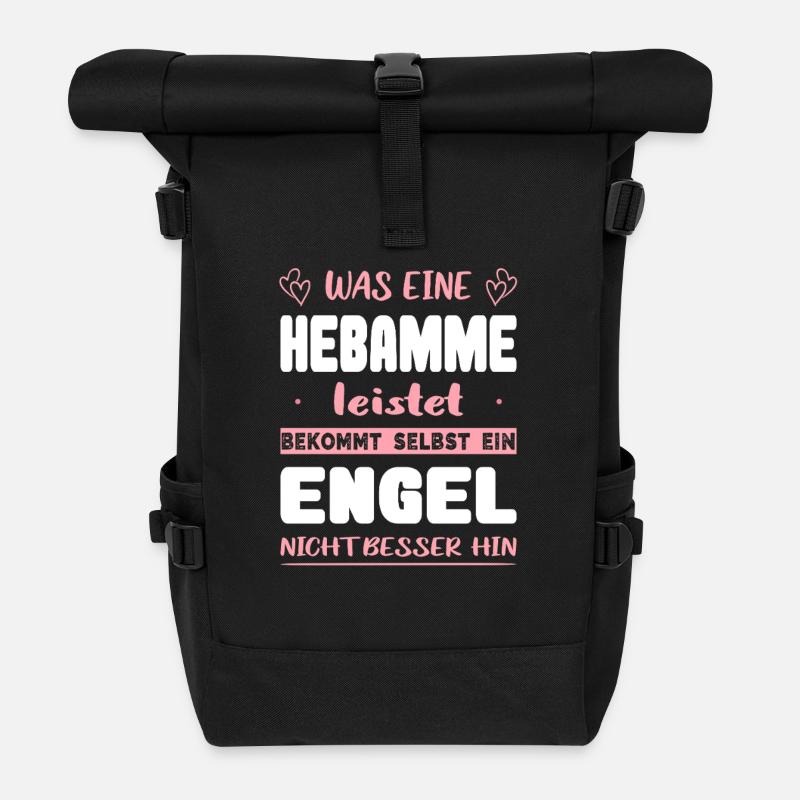Hebamme Spruch Ärztin Abschluss Fachärztin - Rolltop Rucksack - Schwarz