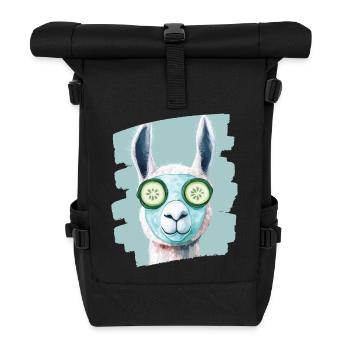Llama Alpaca Beauty Selfcare Mask - Roll Top Backpack - black - Front