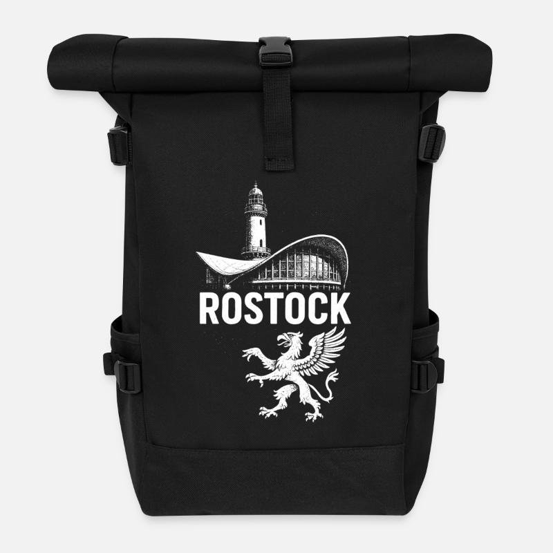 Rostock Teepot & Greif - Rolltop Rucksack - Schwarz