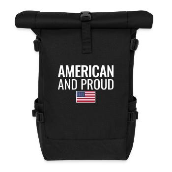 American And Proud Amerikanische Flagge USA - Roll Top Backpack - black - Front