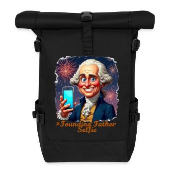 Gründervater-Selfie - Rolltop Rucksack - Schwarz - Vorne