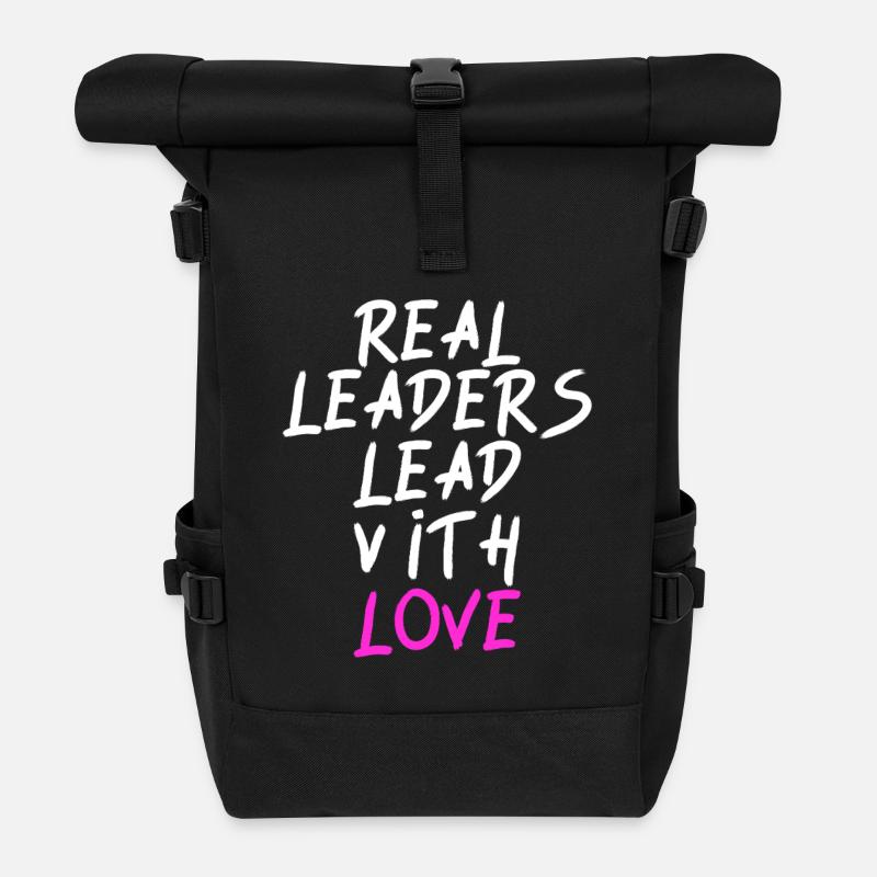 Real Leaders Lead With Love - Rolltop Rucksack - Schwarz