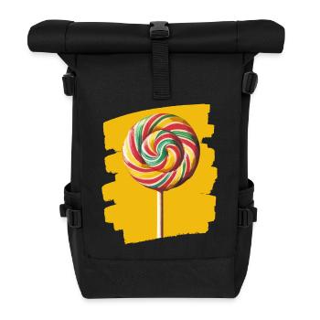 Lollipop lollipop candy candy - Roll Top Backpack - black - Front