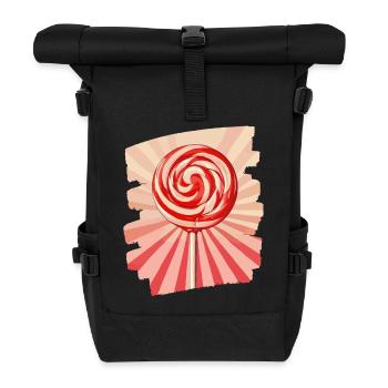 Lollipop lollipop candy candy - Roll Top Backpack - black - Front