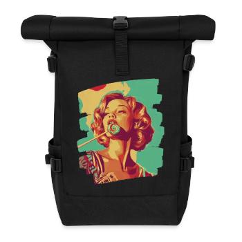 Lollipop lollipop candy candy - Roll Top Backpack - black - Front