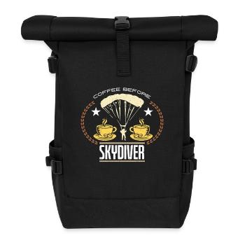 Skydiver Coffee Before Parachuting Coffee Lover - Rolltop Rucksack - Schwarz - Vorne