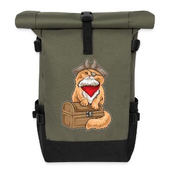 Coffre au trésor pirate du chat persan - Sac à dos roll top - olive/noir - Devant