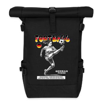 Germany Fußballerin Shirt: Spektakulärer Pass - Rolltop Rucksack - Schwarz - Vorne