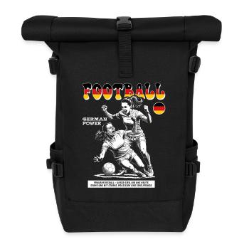 Deutsches Frauenfußball Shirt: Zweikampf präzise - Rolltop Rucksack - Schwarz - Vorne