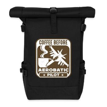 Aerobatic Pilot Coffee Glider Pilot Coffee Lover - Roll Top Backpack - black - Front