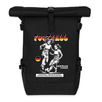 Germany Fußballspielerin Shirt: Faulspiel mit Stil - Rolltop Rucksack - Schwarz - Vorne