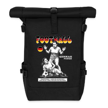 German Fußballspielerin Shirt: Faulspiel mit Folge - Rolltop Rucksack - Schwarz - Vorne