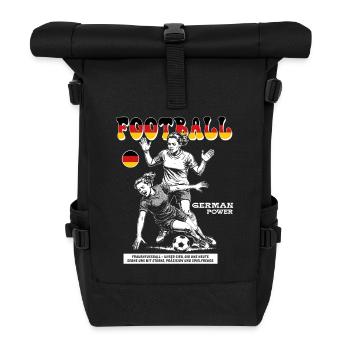 Germany Fußballspielerin Shirt: Foul mit Ansage - Rolltop Rucksack - Schwarz - Vorne