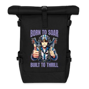 Aerobatic Pilot Born To Soar Aerobatic Maneuvers - Roll Top Backpack - black - Front