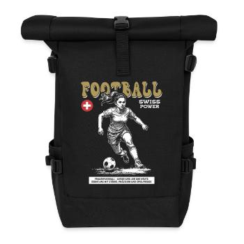 Schweizer Fußballspielerin Shirt: Kick mit Stil - Rolltop Rucksack - Schwarz - Vorne