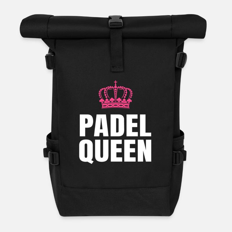 Padel-Königin - Rolltop Rucksack - Schwarz