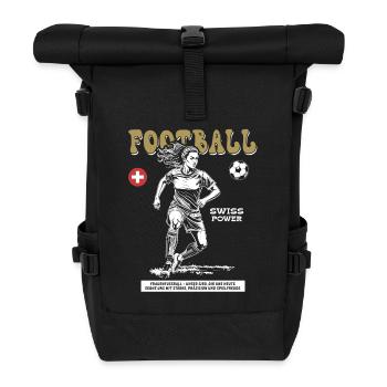 Schweizer Fußballerin Shirt: Ballkontrolle pur - Rolltop Rucksack - Schwarz - Vorne