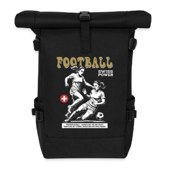 Kampfgeist gezeigt: Schweizer Frauenfußball Shirt - Rolltop Rucksack - Schwarz - Vorne
