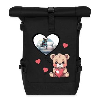Français Bullgogge Teddy Bear Enfants - Sac à dos roll top - noir - Devant