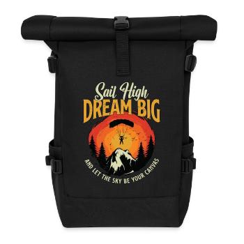 Paragliding Sail High Dream Big Loves Parachuting - Rolltop Rucksack - Schwarz - Vorne