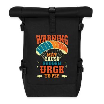 Paragliding Warning May Cause Sudden Parachuting - Rolltop Rucksack - Schwarz - Vorne