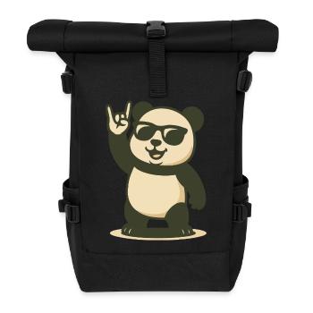 Rockin' Panda Vibes - Roll Top Backpack - black - Front