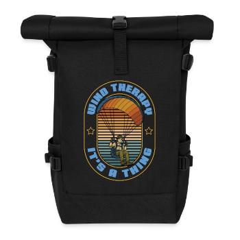 Paragliding Wind Therapy It's A Thing Parachuting - Rolltop Rucksack - Schwarz - Vorne