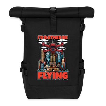 Drone Enthusiast I'd Rather Be Flying Aviation - Roll Top Backpack - black - Front