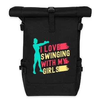 Les fanatiques de fitness adorent se balancer avec ma fille - Sac à dos roll top - noir - Devant