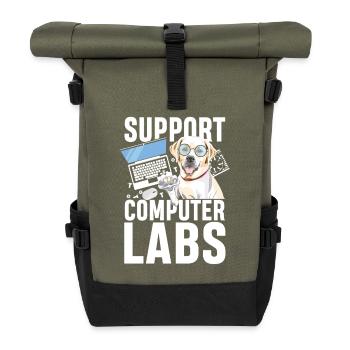 Support computer labs - Rolltop Rucksack - Olive/Schwarz - Vorne