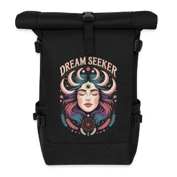 Triple Moon Dream Seeker Visionäre Kunst - Rolltop Rucksack - Schwarz - Vorne