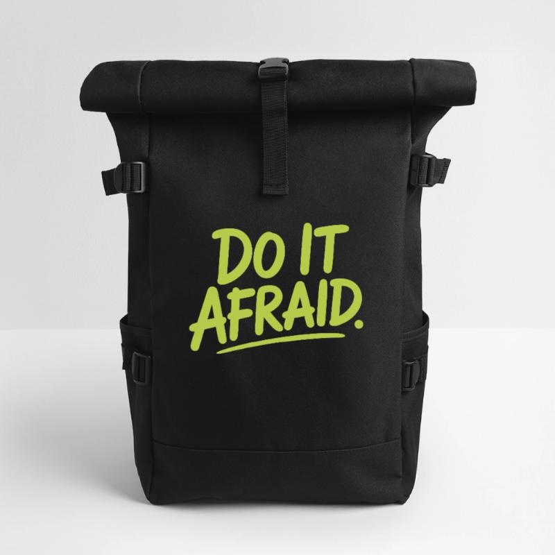 Do It Afraid Courage Development Motivation Roll Top Backpack