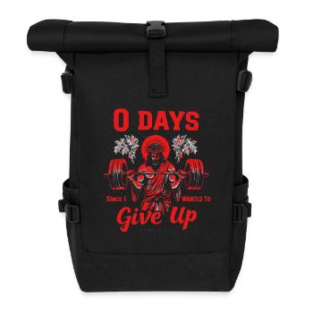 Powerlifting Jesus 0 jours depuis le jour de la jambe sautée - Sac à dos roll top - noir - Devant