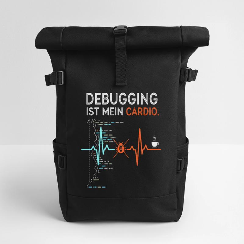 Debugging ist mein Cardio - Computer Nerd Rolltop Rucksack