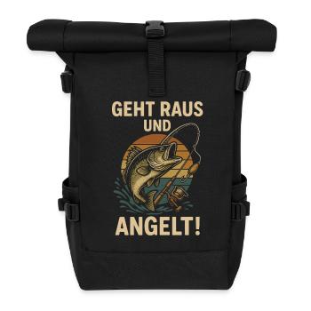 Pêche Sport Poisson Eau Liberté Rod Hameçon - Sac à dos roll top - noir - Devant