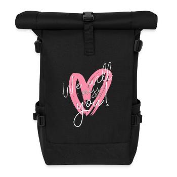 Tu vas nous manquer - Abschied Spruch Herz Vermissen - Sac à dos roll top - noir - Devant
