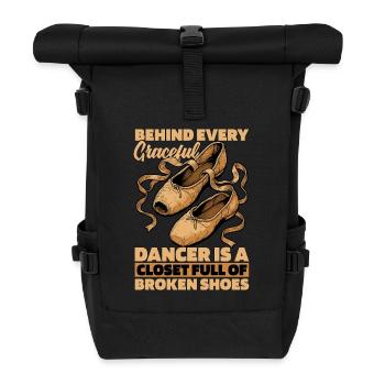 Ballet Behind Every Graceful Dancer Ballet Teacher - Roll Top Backpack - black - Front