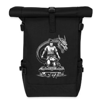 Manga Shirt: Samurai DJ under the spell of the dragon - Roll Top Backpack - black - Front