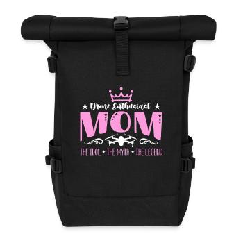 Maman passionnée de drones L’idole adore les courses de drones - Sac à dos roll top - noir - Devant